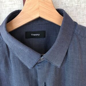 Theory Men's Textured Navy Shirt